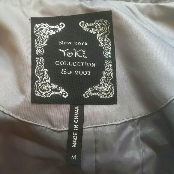 New York YOKI Collection Silver Gray Trench Coat - Size M - Picture 14 of 14